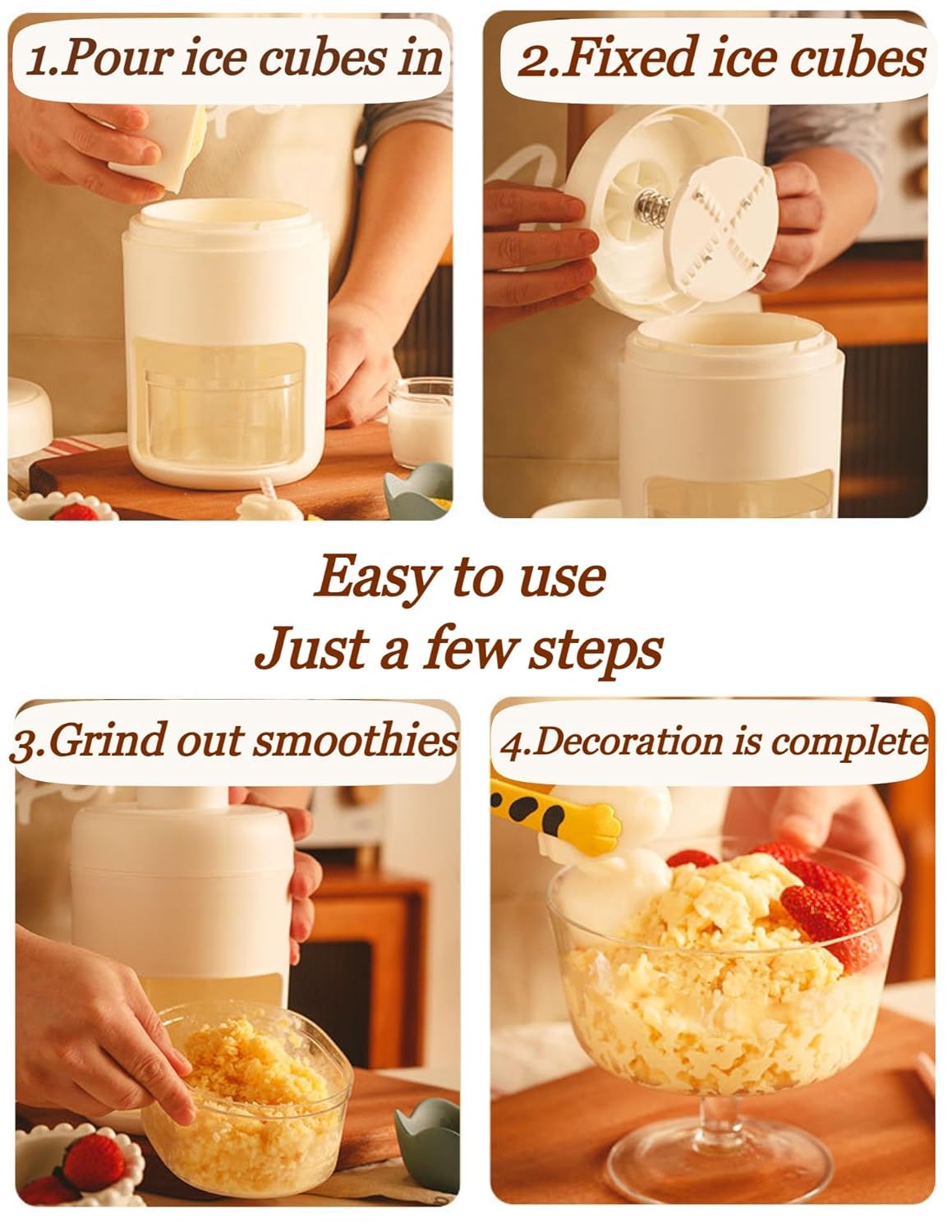 Manual Ice Crusher Machine with Ice Box Mold